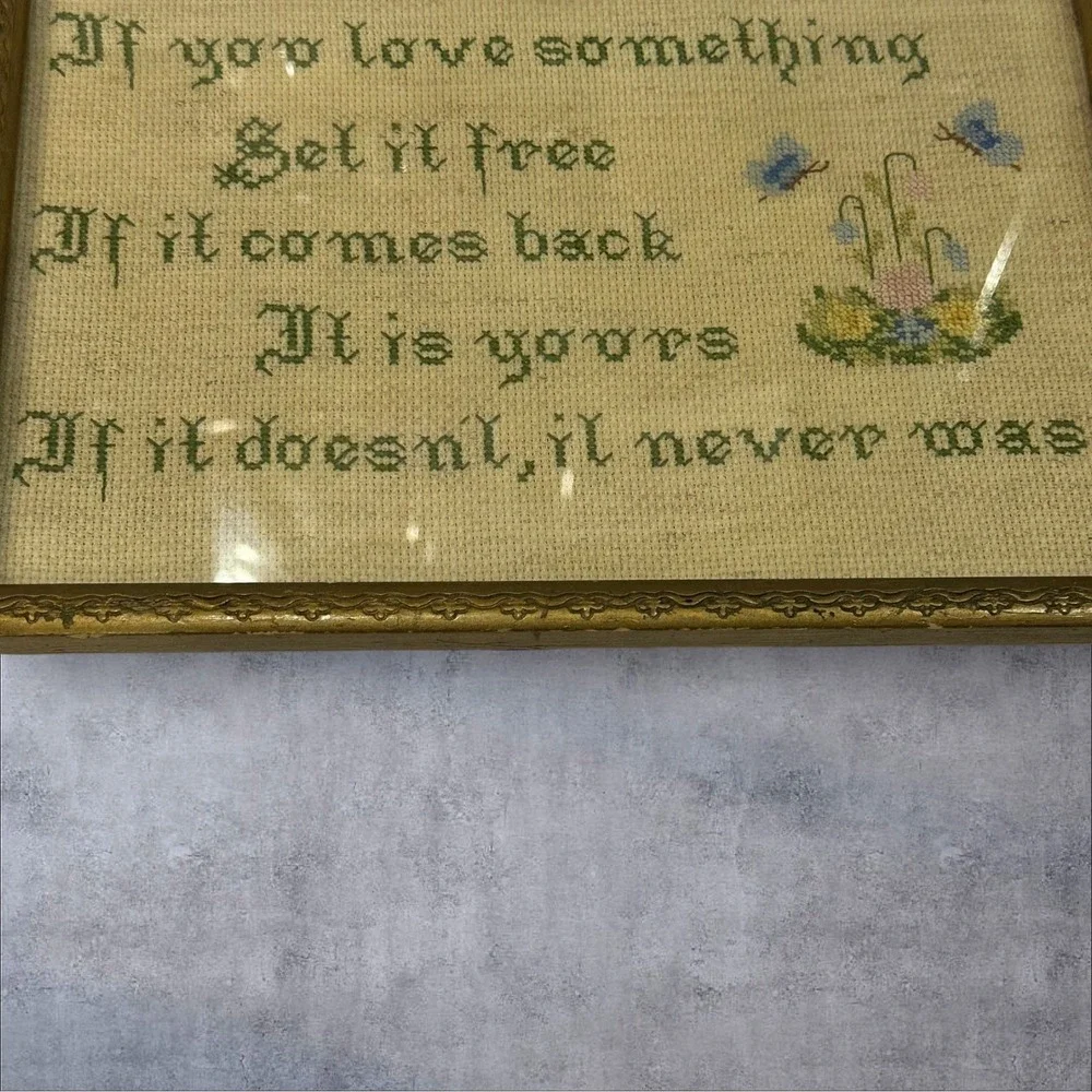 Vintage‎ Handmade Cross Stitch Framed 